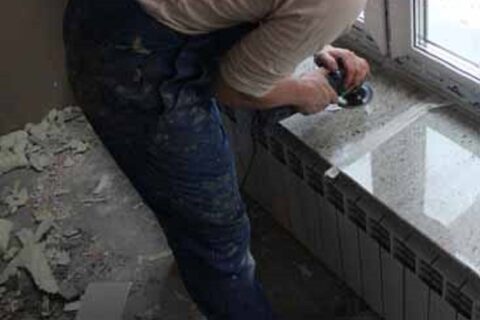 Монтаж гранитного подоконника